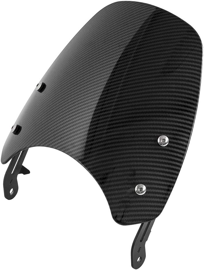 Motorcycle Windshield Windscreen Double Bubble for Bonneville T100 T120 2016 2017 2018 2019 2020 2021 2022 2023 2024 Deflector Flyscreen (Carbon fiber look)
