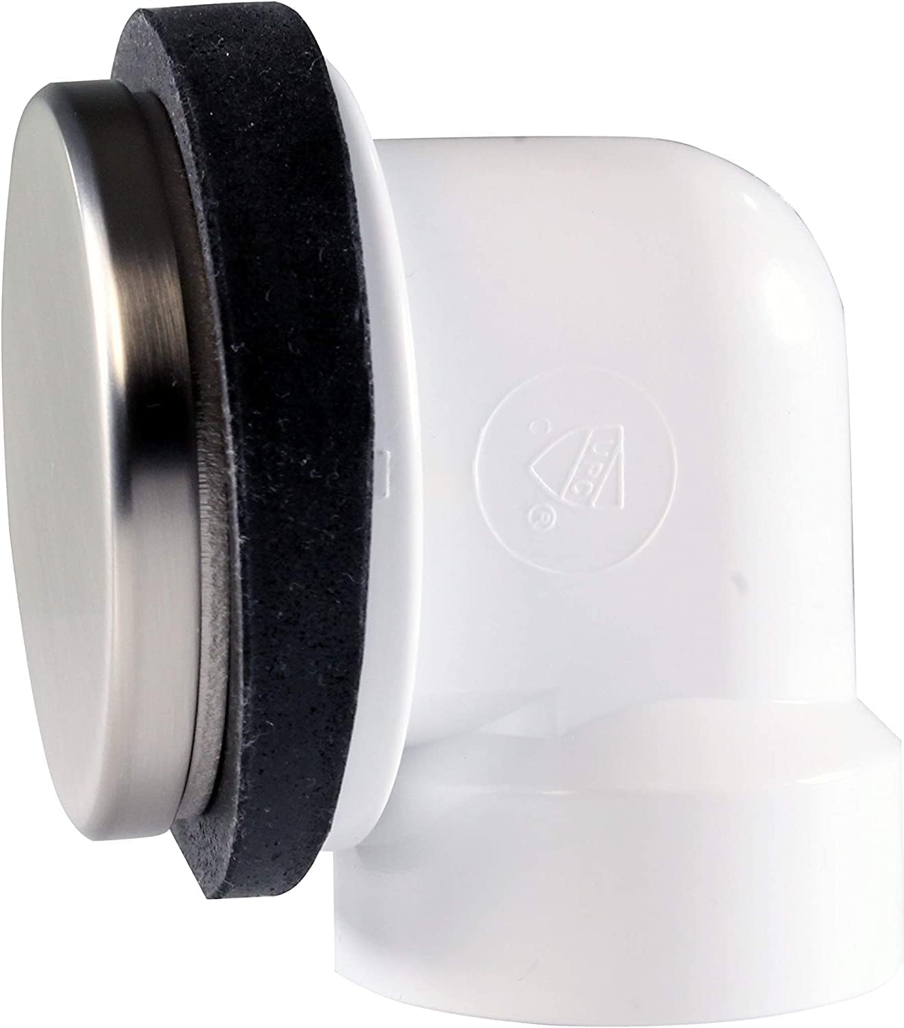 Westbrass A593PRK-07 Sch. 40 PVC Plumber's Pack Bath Waste Assembly with Tip-Toe Drain & Illusionary Overflow Faceplate, Satin Nickel