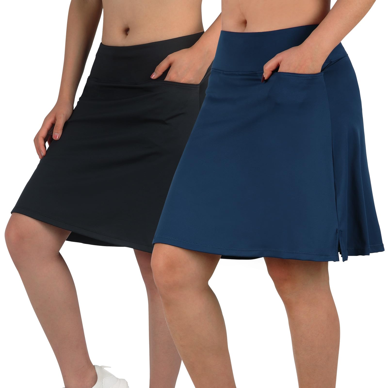 beroy Falda pantalón para Mujer, Falda de 20 Pulgadas hasta la Rodilla para Mujer, Falda atlética con Pantalones Cortos