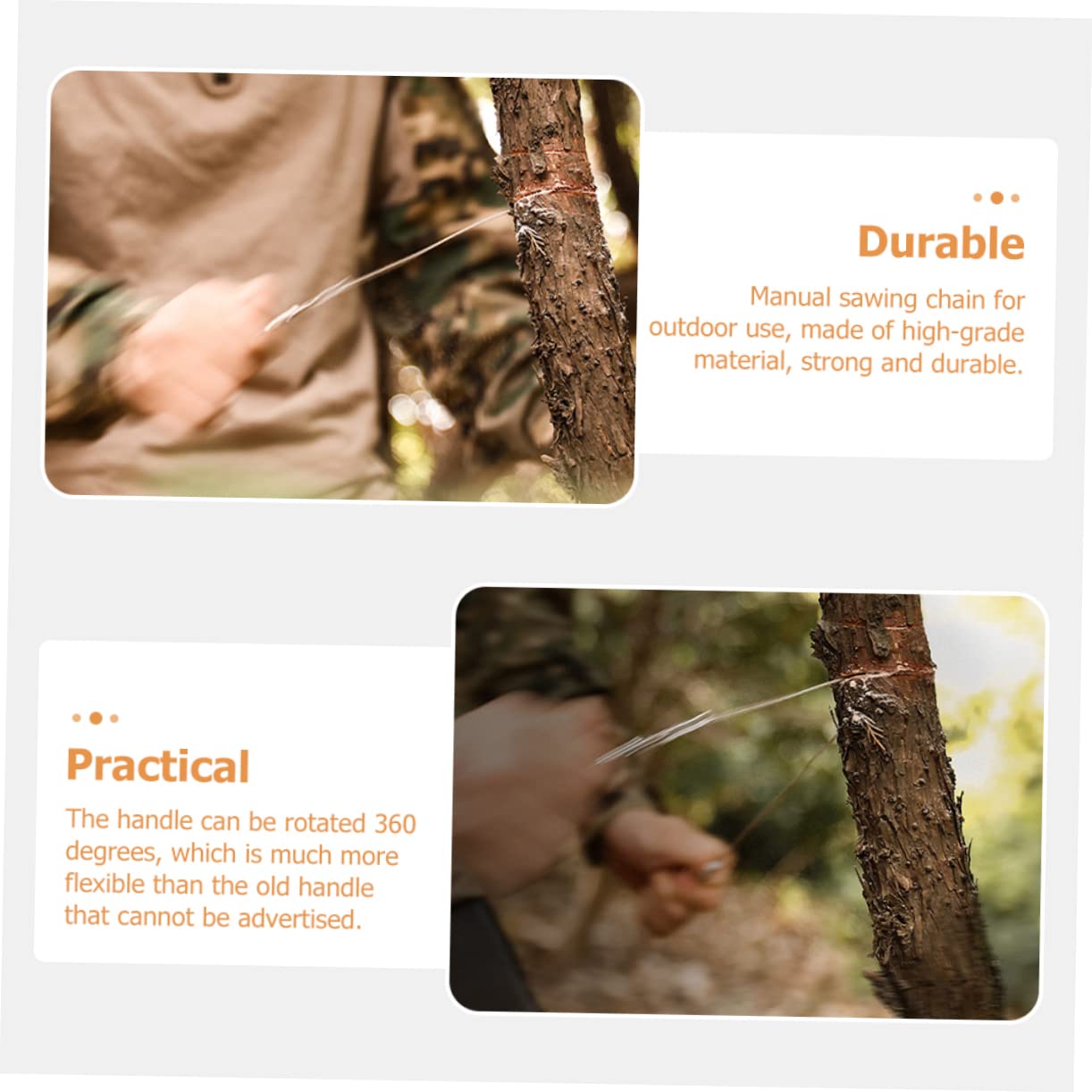 BRIGHTFUFU 4-pc Set Compact Portable Wire Saws for Camping Outdoor Folding Emergency Survival Hand Saw for Craftsmen Hunters