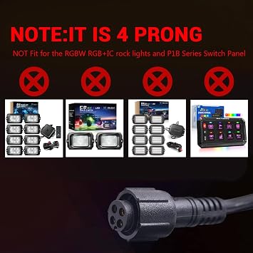 MICTUNING 1PC 6.56FT 4 Pin Extension Cables