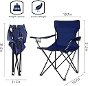 Shansha Camping Folding Chair with Table Tool, Portable Outdoor Furniture Set with Carry On Portable Bag (Blue Chair) gallery image