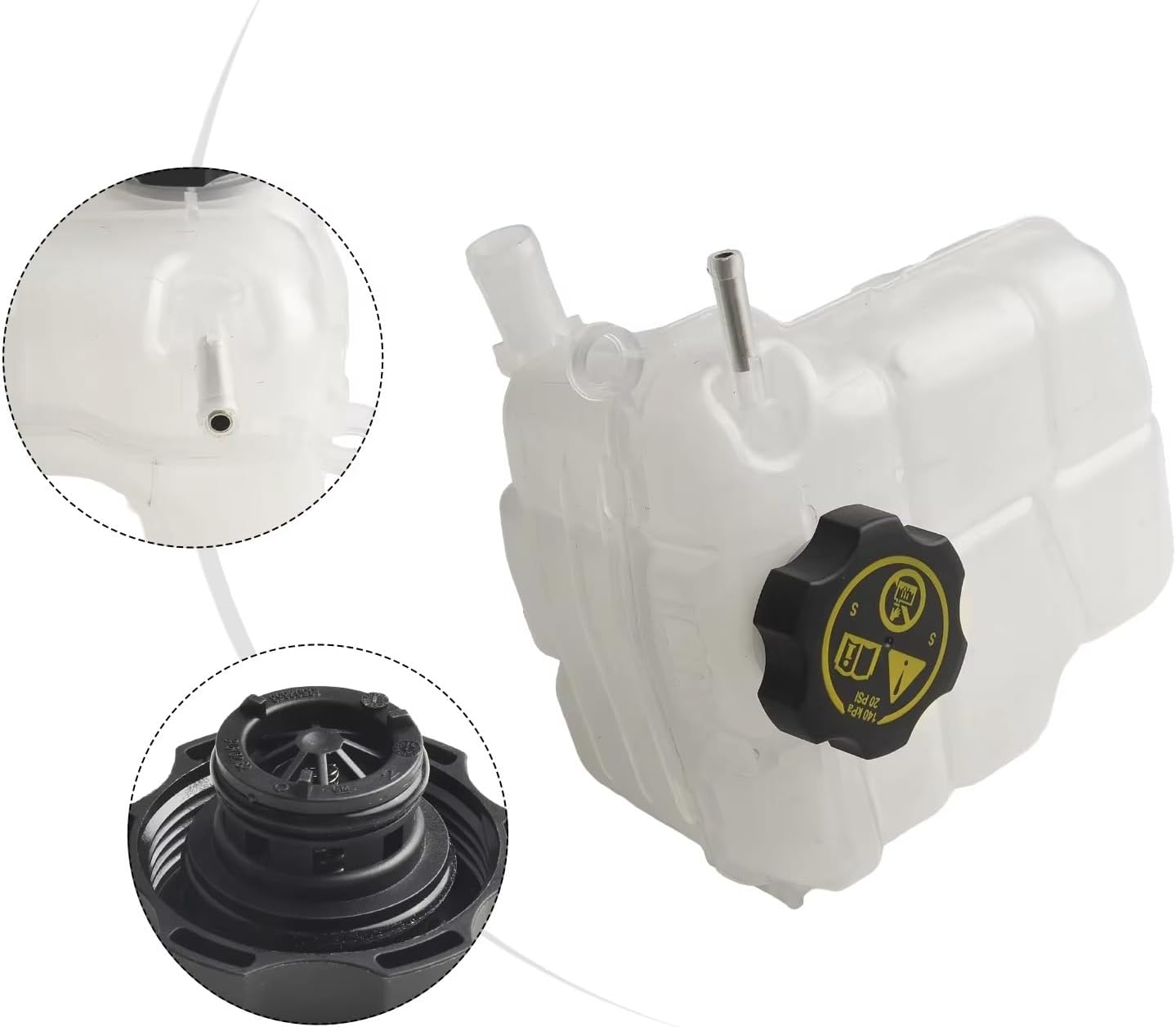 Coolant Expansion Header Tank Compatible With Buick 1.6 L 2016-2019 For Verano 2.0 L 2013-2016 Auto Engine Radiator Coolant Bottle Expansion Tank Accessories OEM: 13370133