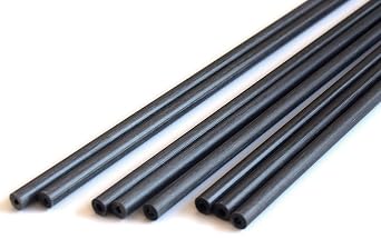 8pcs 2.0mm Round Carbon Fiber Tube 2.0x1.0x300mm pultrusion for Quadcopter, RC Airplanes