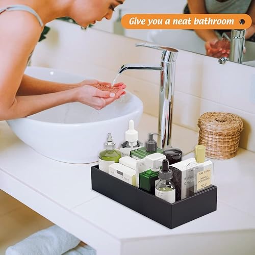 Miniatura 3 de Organizador de cajones de bambú negro - Organizador de cubiertos y utensilios para cajones de cocina, cajas divisoras de cajones multiusos para