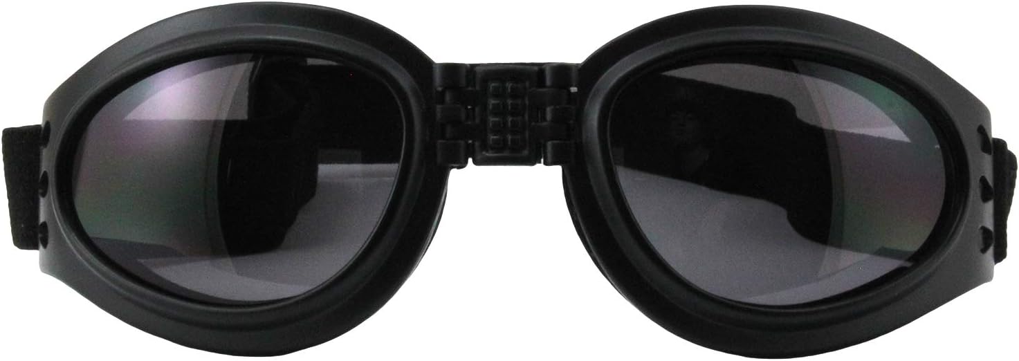 Birdz Eyewear Parrot Folding Padded Motorcycle Goggles Black Frame with Smoke Lens for Men & Women - Image 2