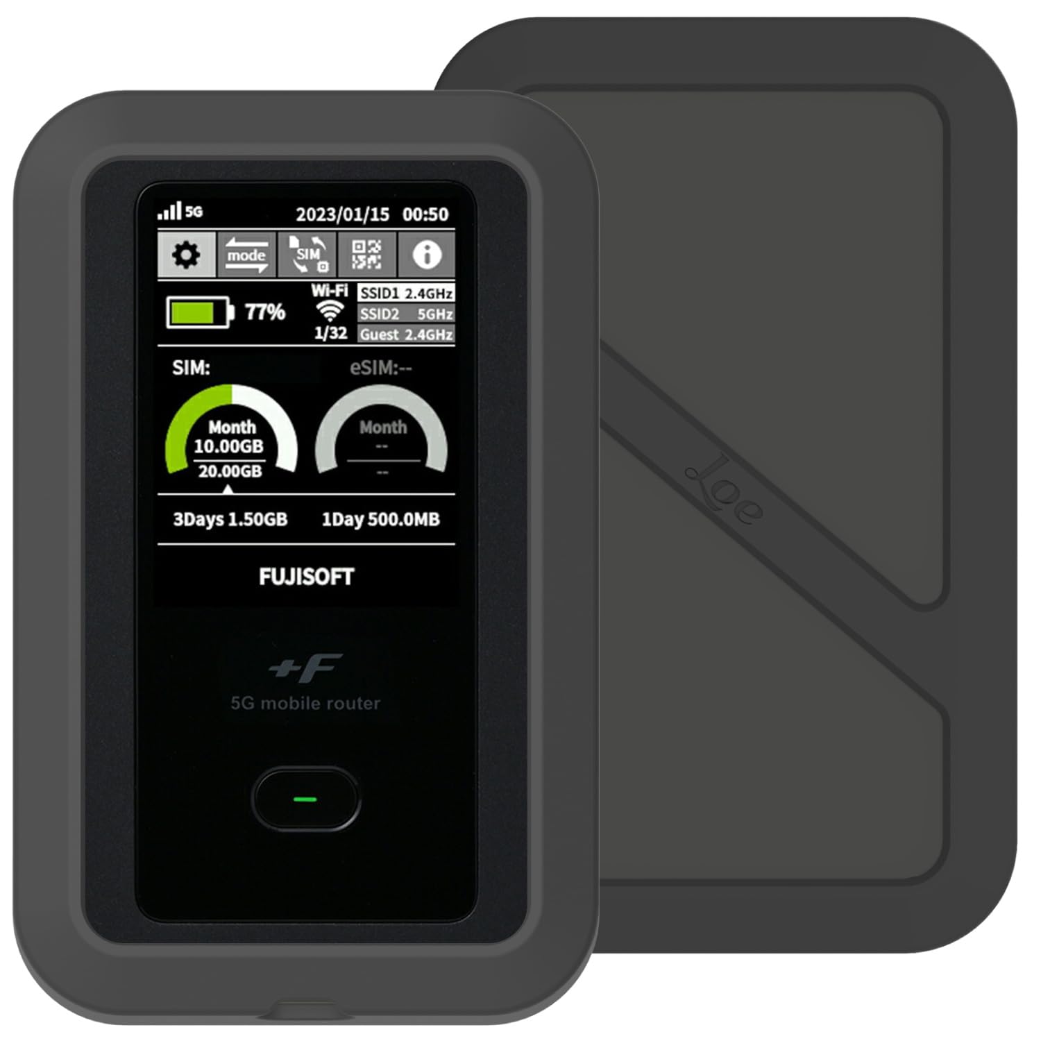 富士ソフト 5Gモバイルルーター FS050W シリコンケースおまけ付き LOE LOE(ロエ) 富士ソフト FS050W 専用 モバイルルーター ケース