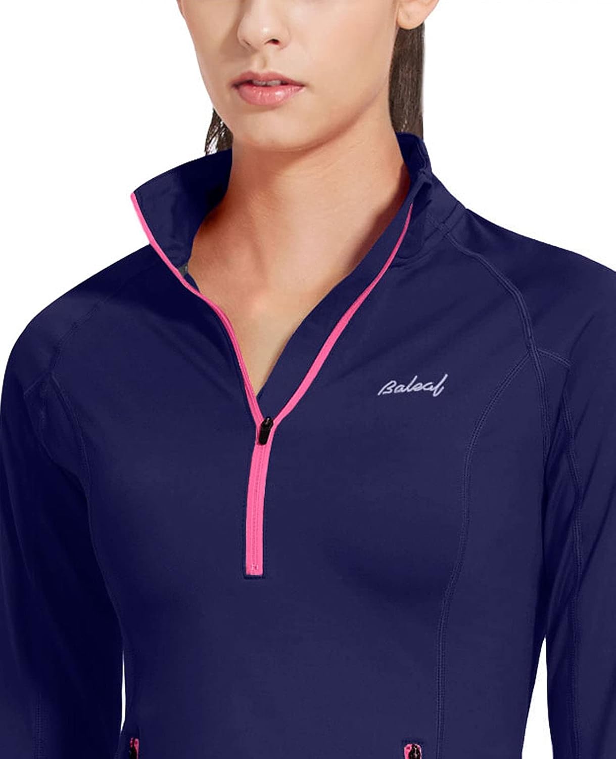 baleaf Women's Running Jacket Thermal Fleece Pullover Half Zip Tops Thumbholes Winter Long Sleeve Cold Weather