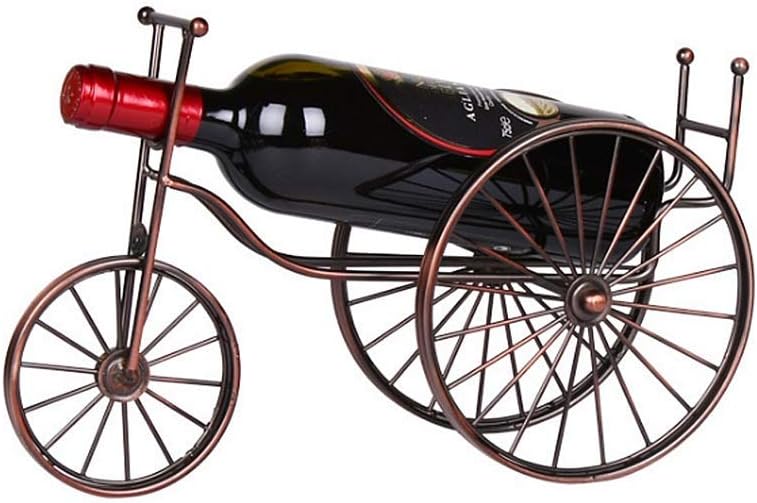 Wine Storage Rack Creative Bicycle Design Tabletop Wine Bottle Stand Freestanding Metal Wine Storage Rack Holder Baroque Design Wine Crafts Copper Rose Gold Color for Wine Lovers