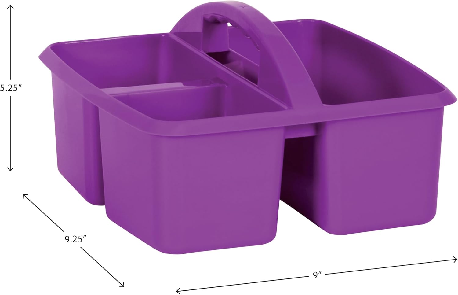 Teacher Created Resources Purple Portable Plastic Storage Caddy 6-Pack for Classrooms, Kids Room, and Office Organization, 3 Compartment