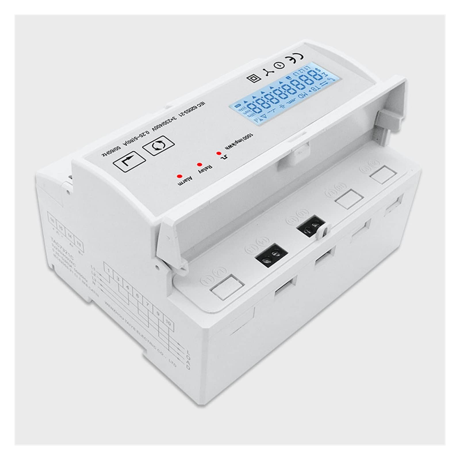 Contatore elettrico digitale, Smart Life TUYA Contatore di energia trifase 3 * 230V 50/60Hz Timer Misuratore di potenza TAC7321C Monitora e registra il consumo energetico