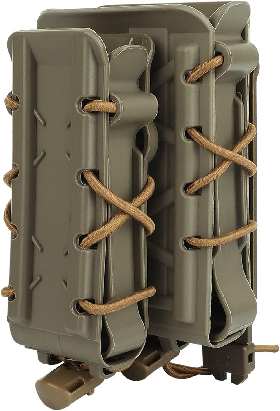 Magazine Pouches 5.56/7.72mm + 9mm/45APC Pistol Mag Pouch Magazine Holster for M4 M14 M16 AK AR Glock M1911 with 2 Clips (Tan)