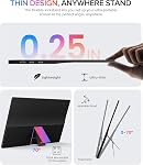 EVICIV Moniteur portable 15.6" 1080P avec Case, FHD Moniteur de voyage pour ordinateur portable, IPS Écran portable avec/VESA & Restez debout. USB-C Mini HDMI Eye Care External Screen pour PC/PS Consoles de jeu/Laptop/Téléphone