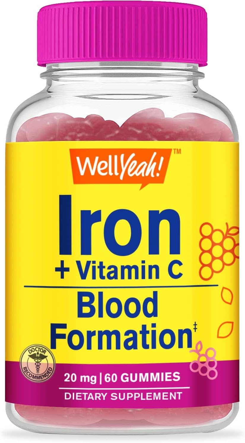 WellYeah Iron Gummies with Vitamin C Anemia and Cellular