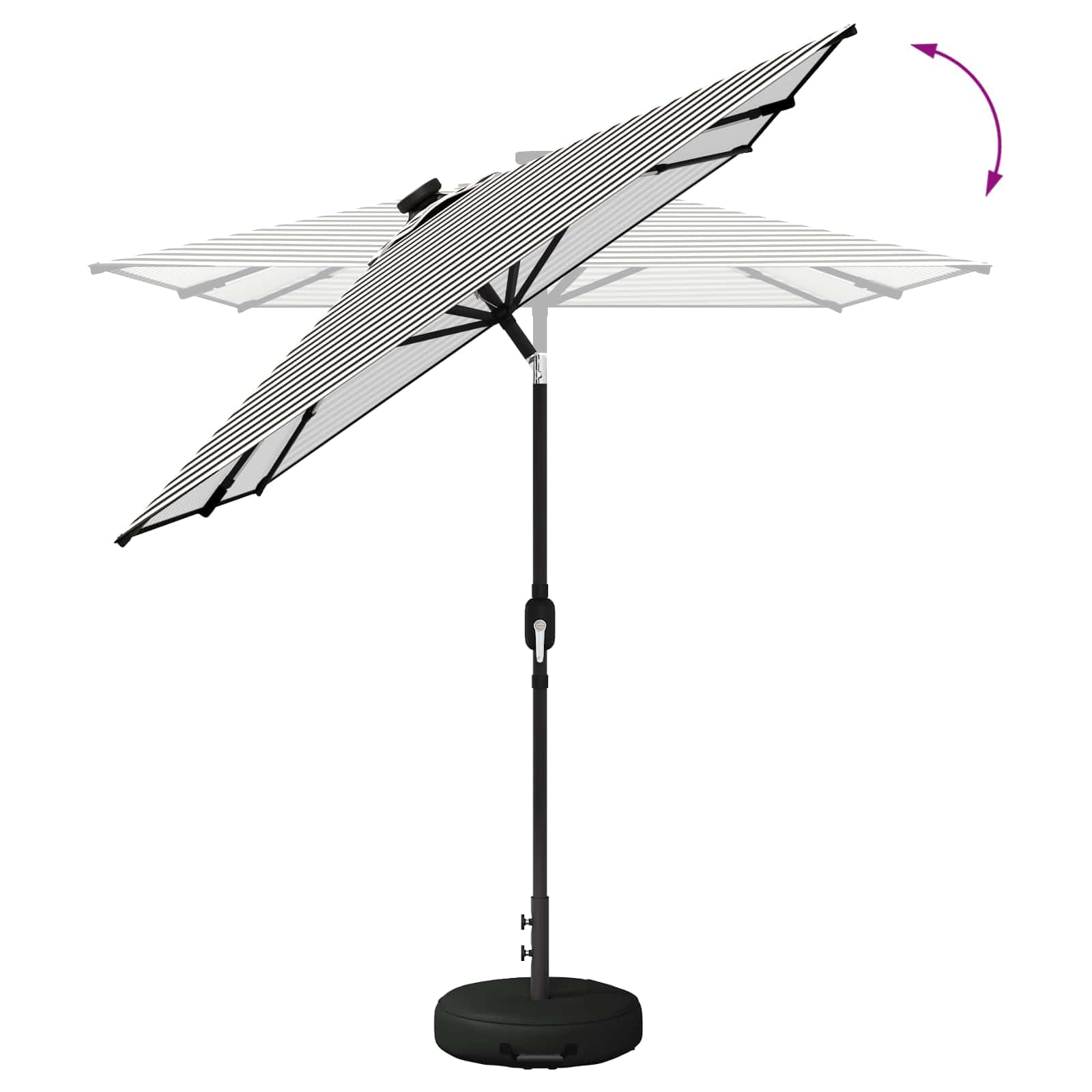 SYDE Parasol ogrodowy ze światłami LED i podstawą 200 x 300 cm poliester