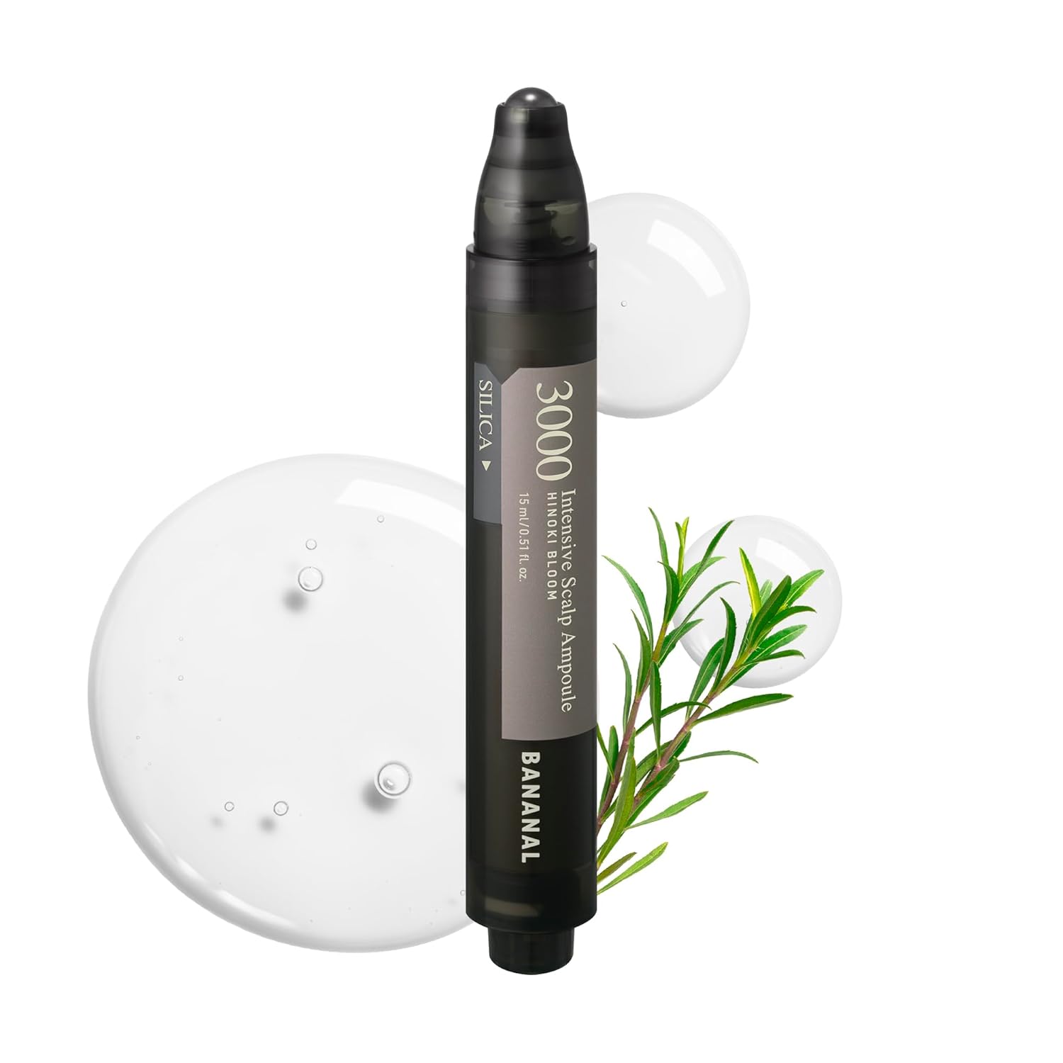 Intensive Tea Tree Scalp Oil Ampoule for Oily, Sensitive Roll-On Applicator – Biotin, Rice Protein & Cica for Balancing Care, Silicone & Sulfate Free, Korean Hair Care – SILICA 3000 | 15 mL