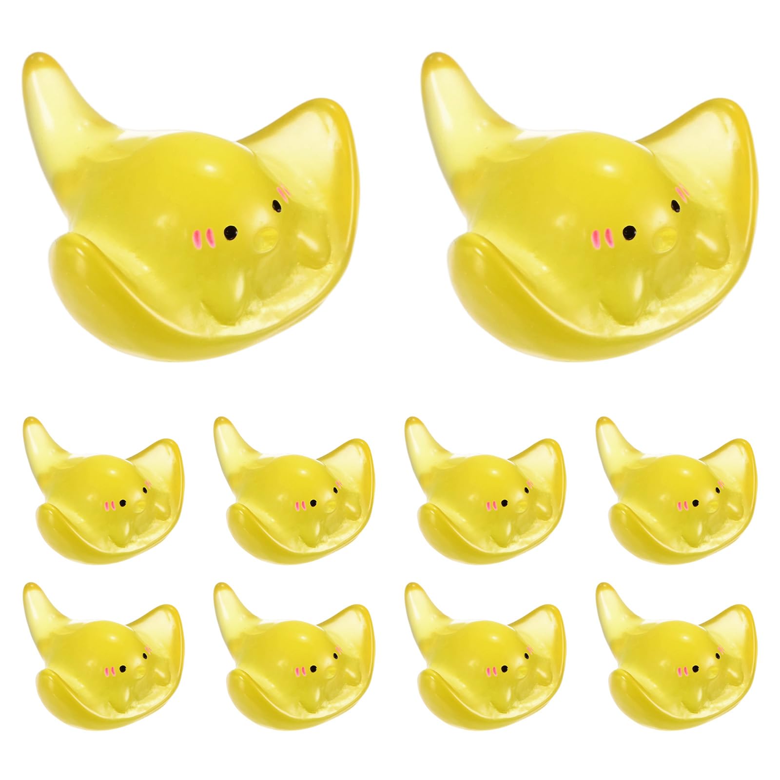 M METERXITY 10-Pack Luminous Mini Resin Fish, Resin Tiny Small Animal Figures to Hide Fish Tank Ornaments Figures for Aquarium Decor/Potted/Garden/Landscape [Yellow]