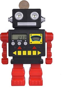 Robot Savings Bank, Digital Count Coin Bank Piggy Money Bank for Boys and Girls Retro Robot Coin Bank Kids Money Bank Machine Saving Coins Money Box Gifts for Birthday, Voice Prompt, Targets Setting