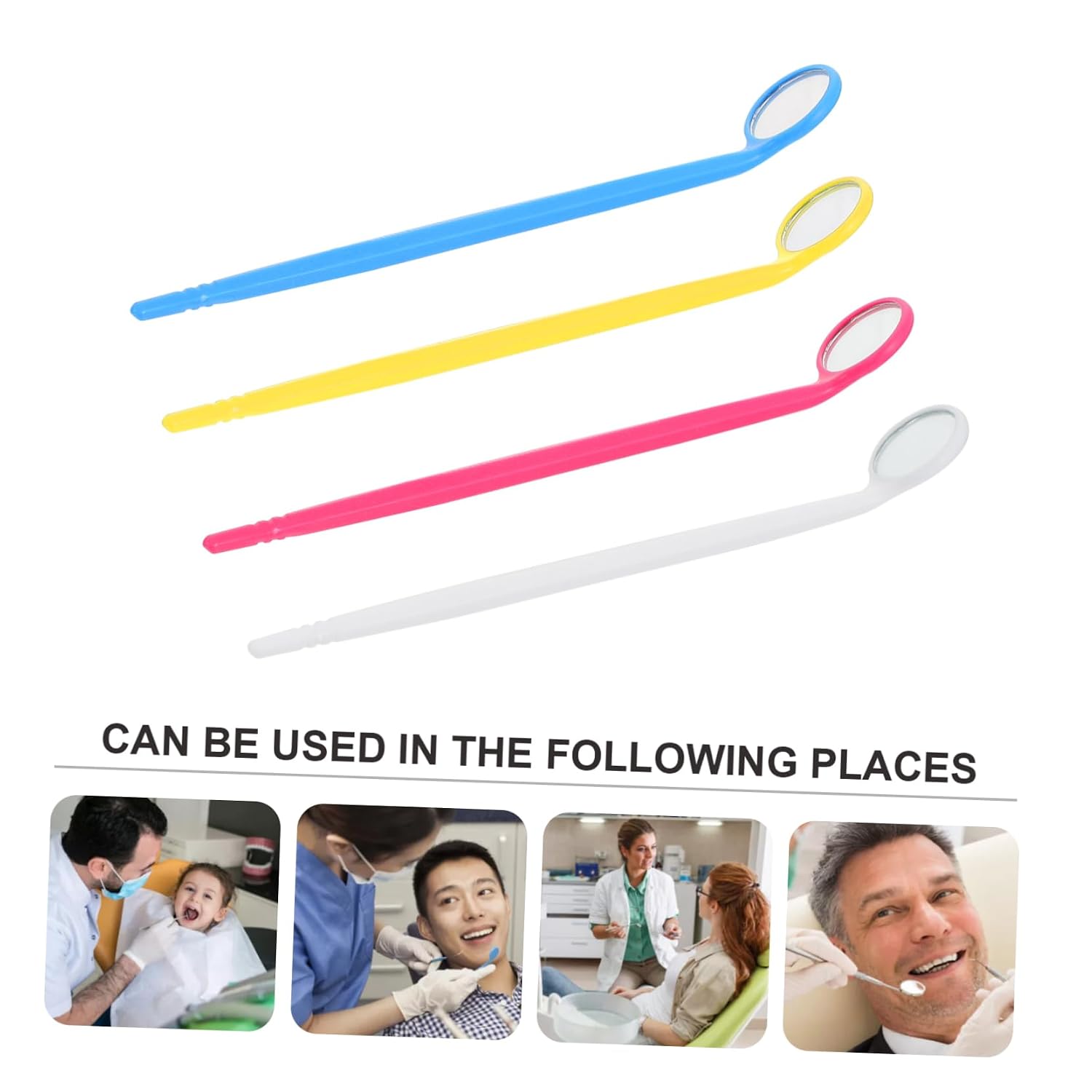20pcs Dental Examination Mirrors Tooth Mirror Dental Light Individually Sterilized Easy to Use for Oral Hygiene