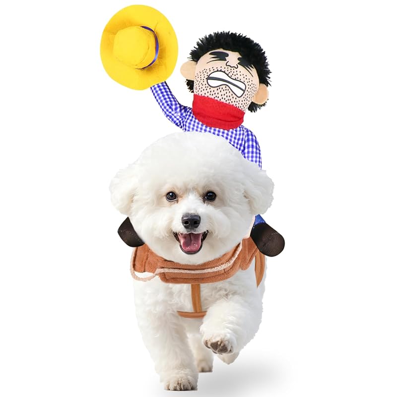Fantasia de Cowboy para Cães com Ajuste em Velcro PAYHTOW, Tamanho Médio