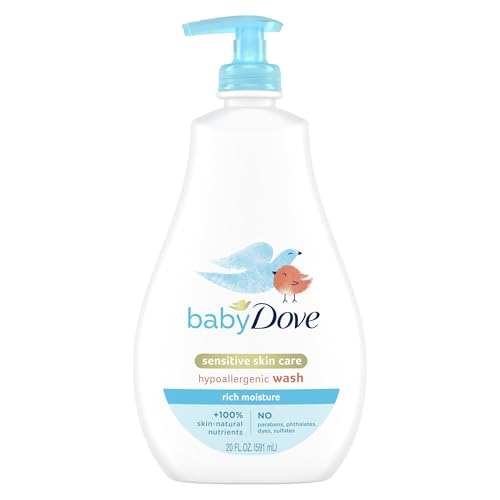 Baby Dove Sensitive Skin Care Baby Wash For Baby Bath Time Rich Moisture Tear-Free and Hypoallergenic, 20 oz (Packaging May Vary)
