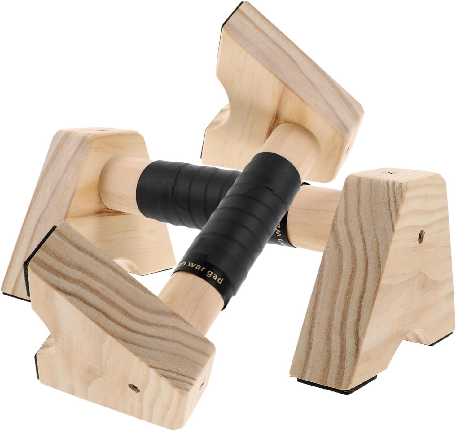 POPETPOP 2pcs Wooden Parallettes Bars Handles Support for Push-ups Calisthenics and Strength Training for Home Gym Workouts