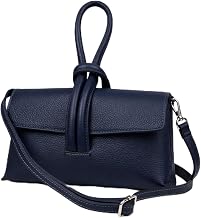 LeahWard Women’s Genuine Leather Crossbody Bag, Loop Knot Handle Clutch, Small Designer Style Shoulder Handbag with Strap | Premium Leather