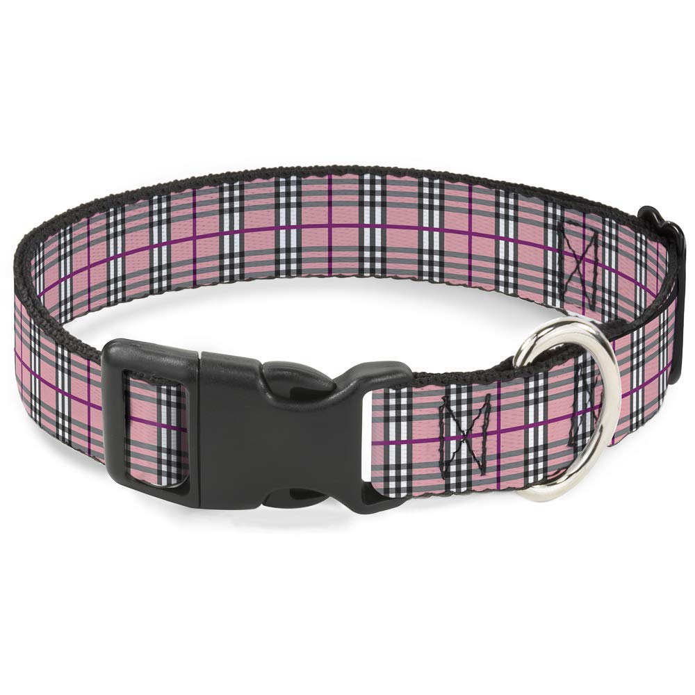 Pince à col plaid rose : ajustement parfait de 13 à 45,7 cm sans irritation