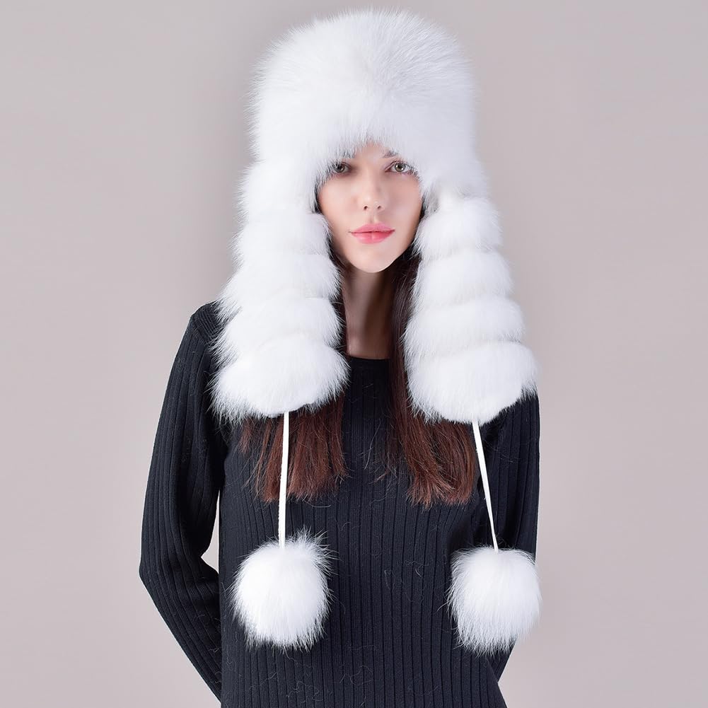Katutude Cappello Invernale da Donna in Pelliccia Sintetica Cappello Russo Caldo Spesso Termico Berretto Invernale Caldo per Sci Snowboard Motociclismo Campeggio Escursionismo Ciclismo