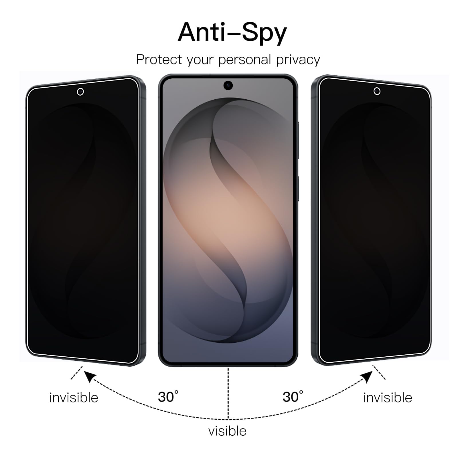 Privacy Vetro Temperato per Samsung Galaxy S26 5G, 2 Pezzi Pellicola Protettiva e 2 Pezzi Pellicola Fotocamera, Durezza 9H, Anti Graffio Film compatibile con Galaxy S26 5G