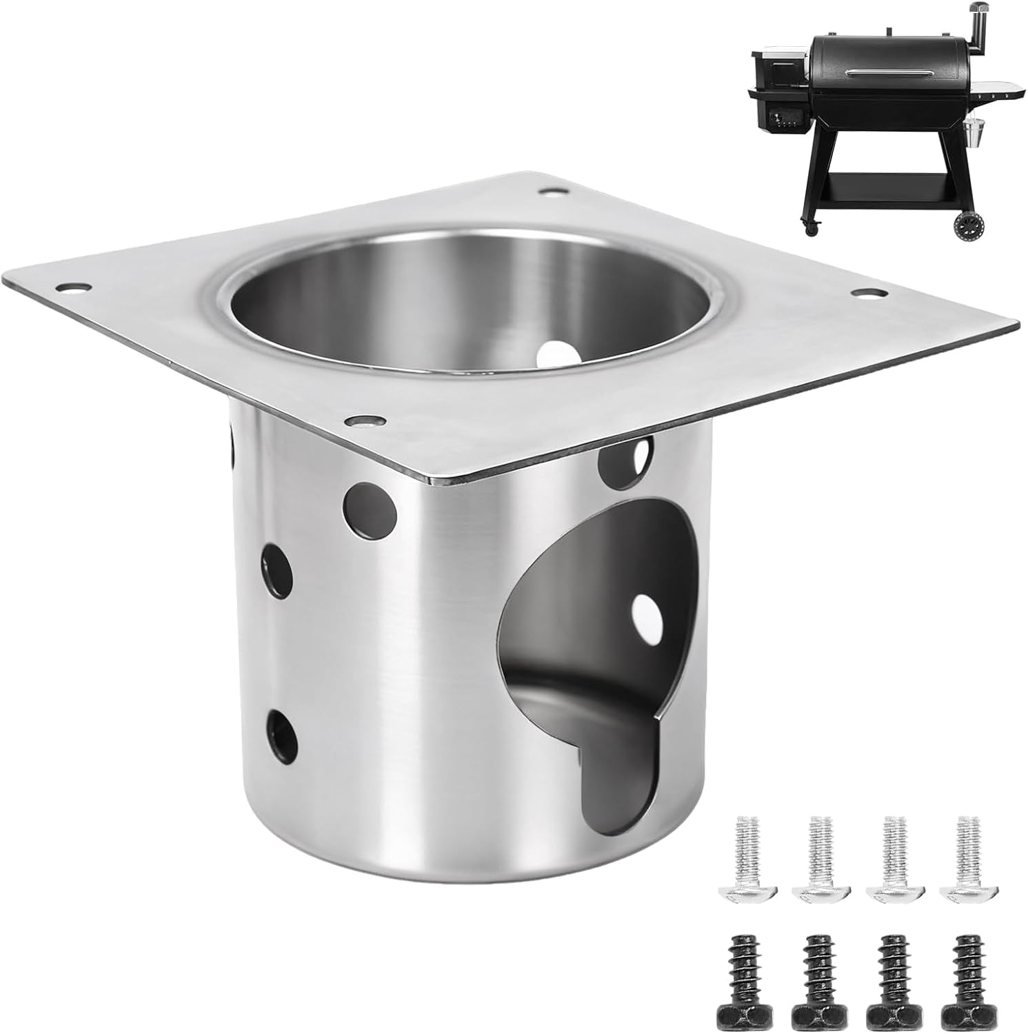 Upgraded Fire Burn Pot Replacement Parts for Pit Boss Pro 1150/1160 Pellet Grill, Firepot for Pit Boss PB1150PS2, PB1600PS1, PB1150PS3 Pellet Grill, Firepot for Pit Boss Accessories with Screws