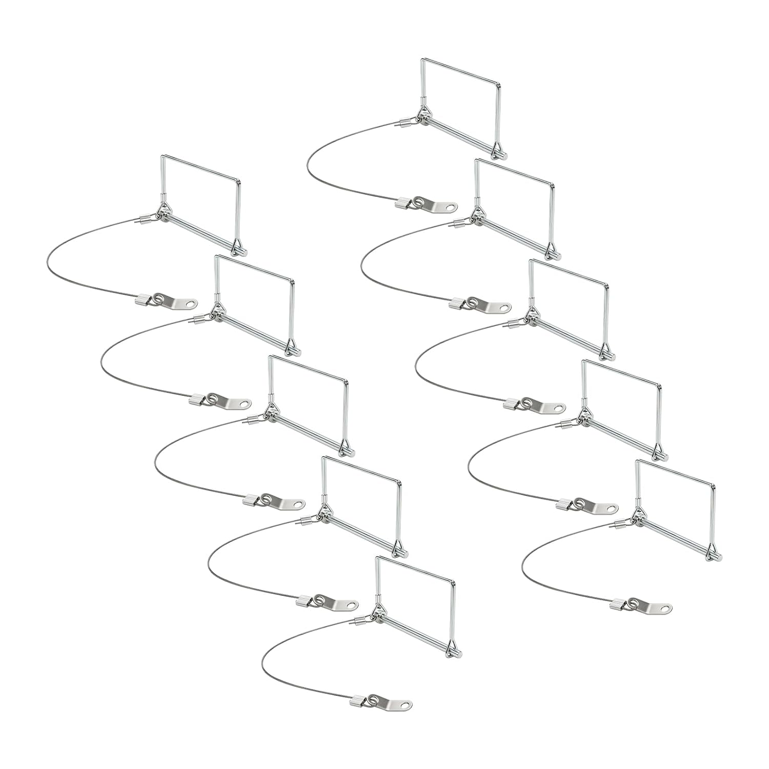 10 Pack 1/4"x4" Trailer Coupler Pin with Anti-Loss Cable, Heavy Duty Hitch Pin Towing Hitch Accessories for Utility Trailer, Boat Trailer, Lawn Tractor, RV