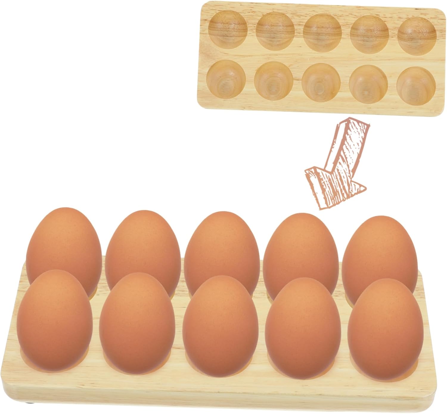 Angoily Solid Wood Egg Tray Wooden Pallets Countertop Egg Tray Egg Holder Tray Egg Container Wooden Egg Kitchen Egg Holder Wooden Plate Tabletop Egg Tray Egg Keeper Storage Display Tray