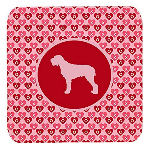 Caroline's Treasures SDK1059-A-FC Set of 4 Italiano Spinone Valentine Hearts Foam Coasters, 3 1/2 x 3 1/2, multicolor