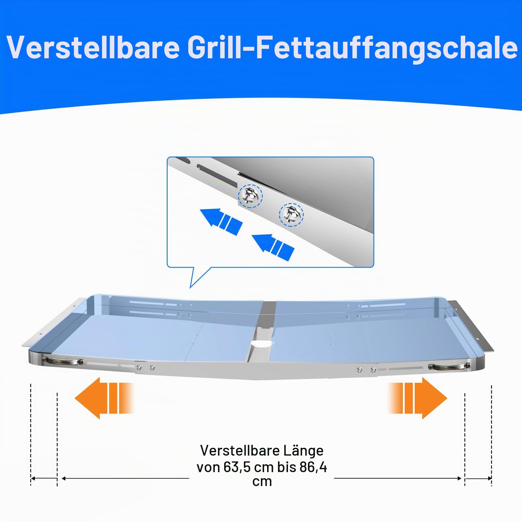 Grill-Fettwanne Ersatz für Dyna Glo mit Auffangwanne, universell 63,5 cm - 86,4 cm, verstellbare Tropfwanne, Ersatz für 4/5/6 Brenner-Gasmodelle von Nexgrill Charbroil Kenmore Expert Grill BHG