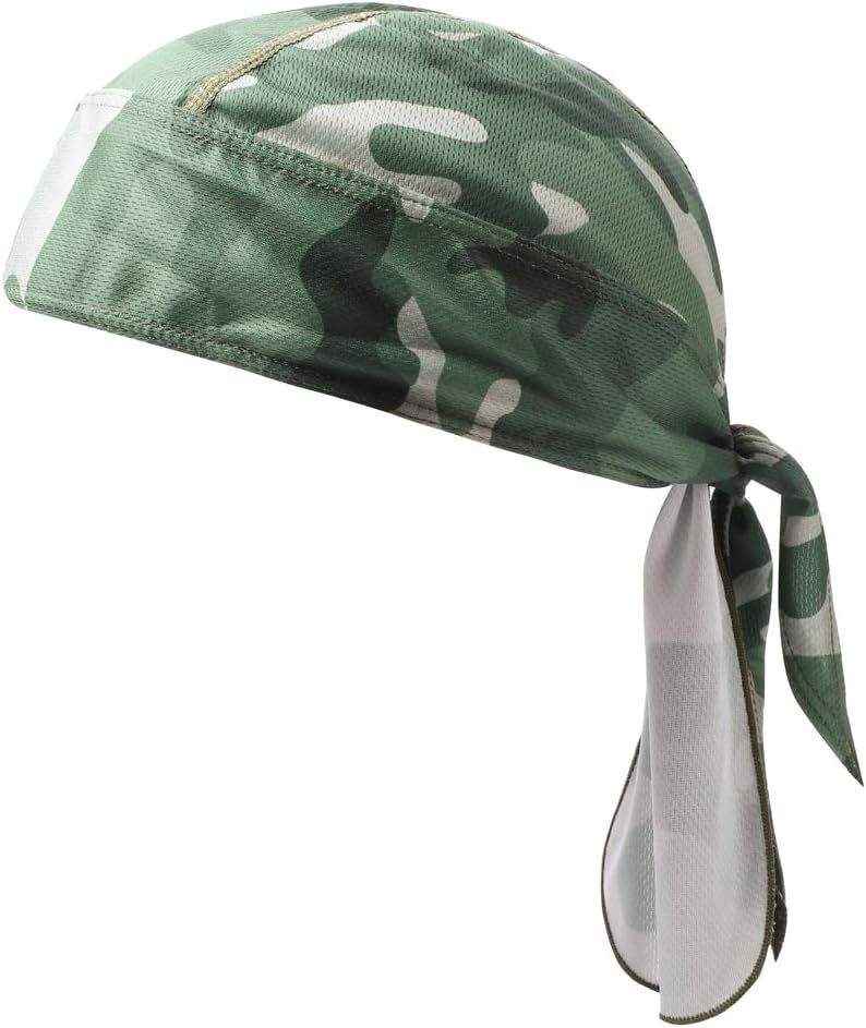 QCHOMEEBreathable Quickly Dry Skull Cap Sweat Absorbing Bandana Headscarf Pirate Headwear Anti-UV Head Protection Headband Sports Hiking Skating Cycling Climbing Running Beanie Riding Motorcycle Head Wrap