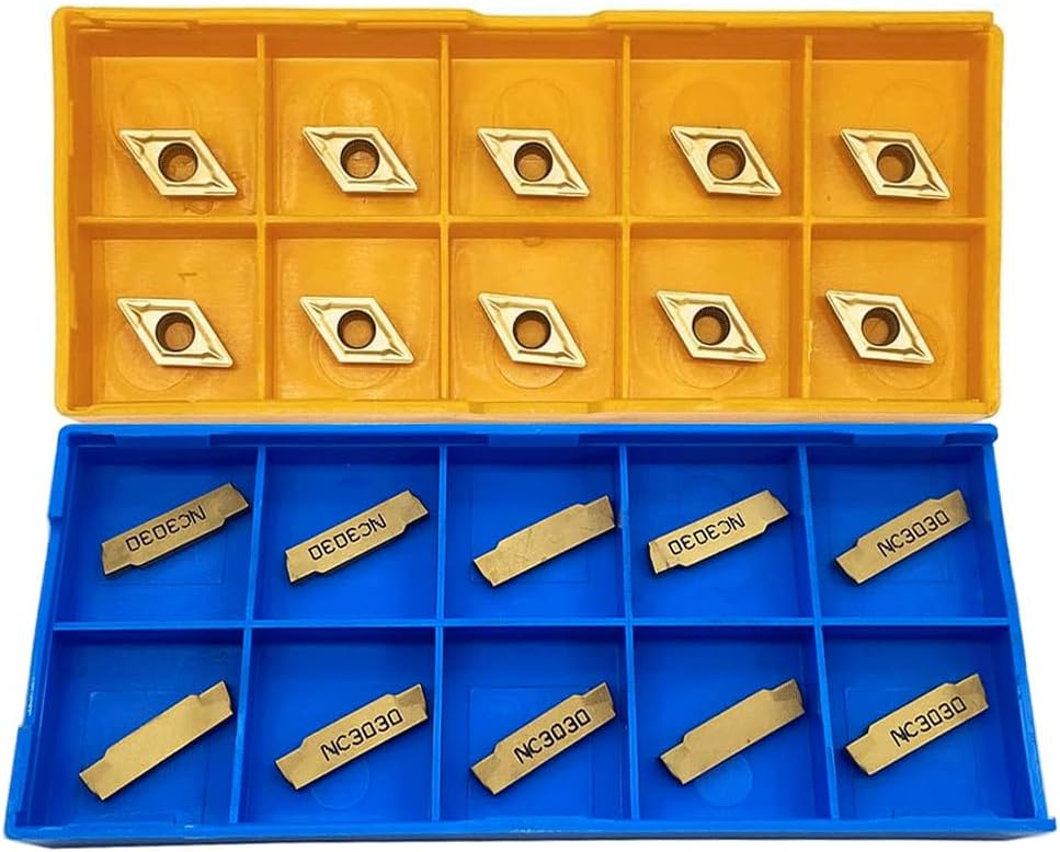 GBJ 20pcs DCMT21.51/070204 And MGMN200-G Carbide Inserts Lathe Turning Inserts Turning Tool Multilayer Coated CNC Lathe Inserts for SDJCR And MGEHR/MGIVR Lathe Turning Tool Holder Replacement Insert