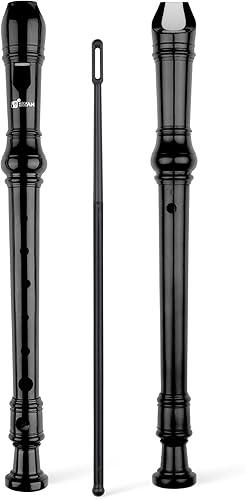 Vista 15 de SWAN Grabadora soprano para principiantes, niños y estudiantes, estilo barroco, flauta de 8 agujeros, desmontable, 3 unidades, ABS, con varilla