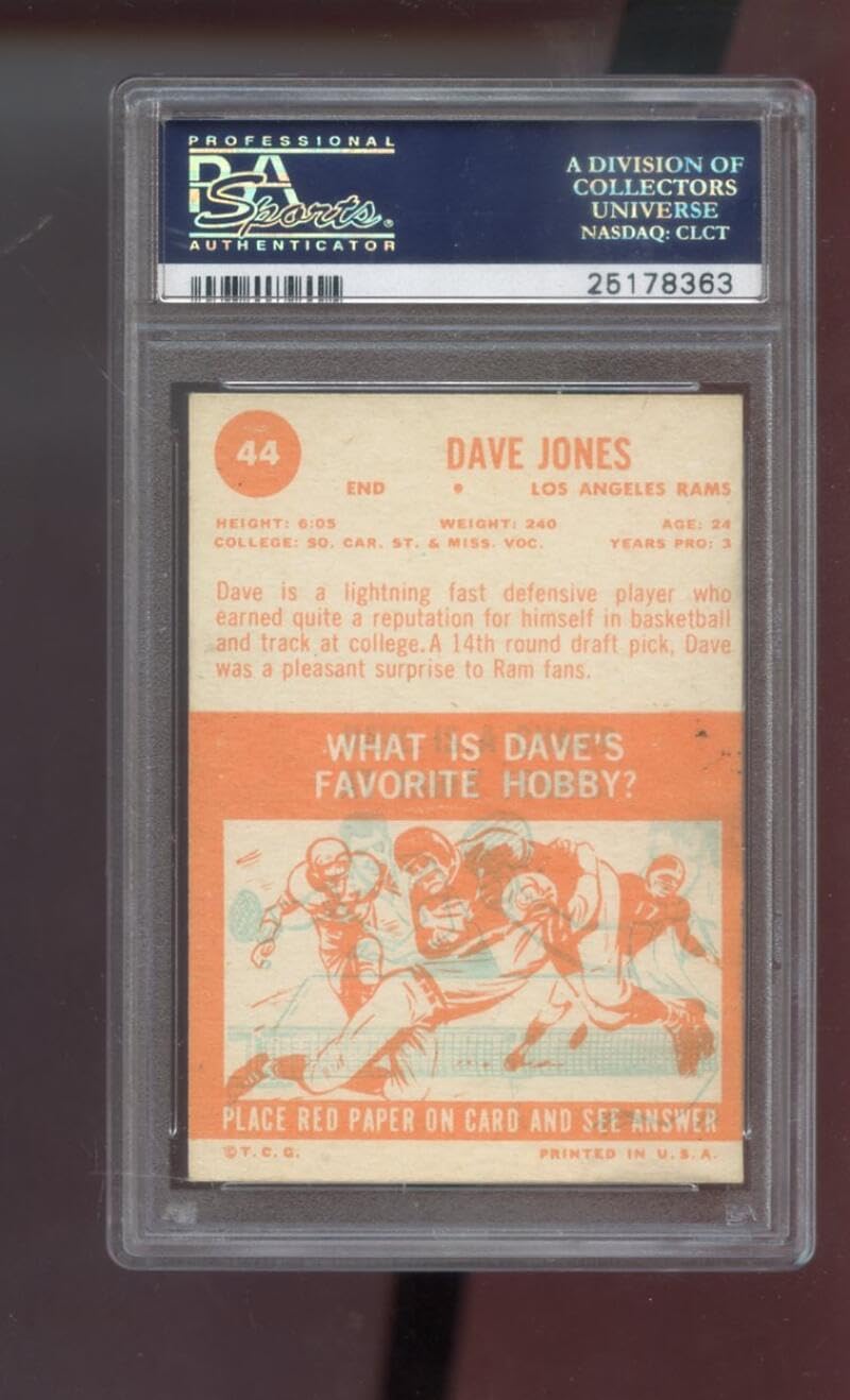1963 Topps #44 Dave Jones Deacon Jones ROOKIE RC PSA 5 Graded Football Card NFL Los Angeles Rams