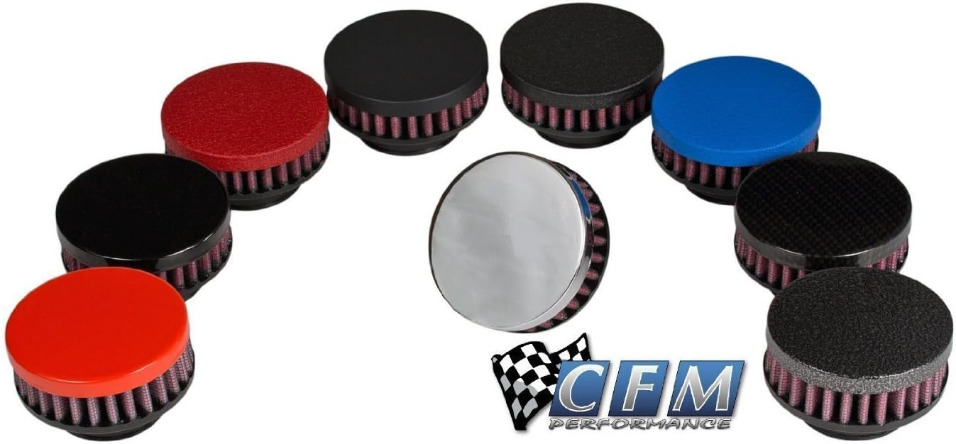 1-0101-1-3L3Z-6763-DA Valve Cover Breather Oil Cap compatible with Twin Turbo 2011-16 Mustang GT (Wrinkle Red)
