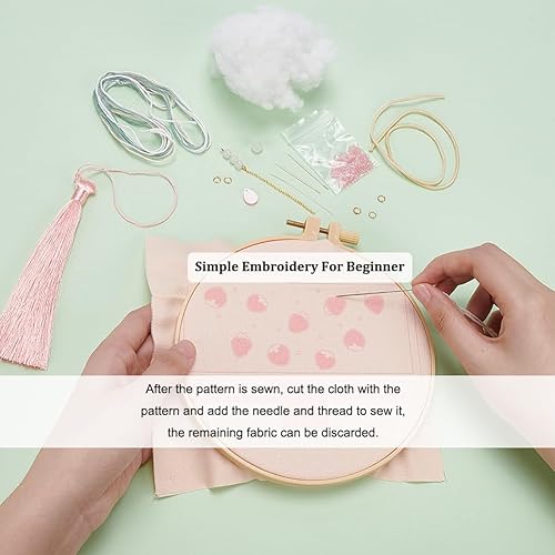 Miniatura 3 de WADORN Kit de bordado a mano de bricolaje, cuentas de talismán pacífico, materiales de bordado, bolsa de dijes para colgar en el automóvil, kits de