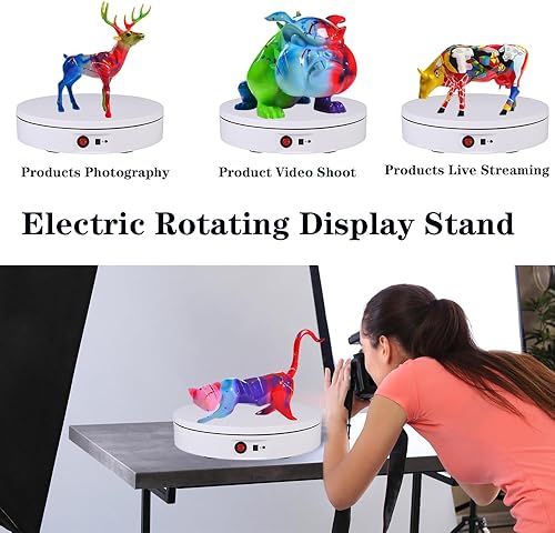 Miniatura 72 de JAYEGT Soporte de exhibición giratorio motorizado, carga de 330 libras, tocadiscos eléctricos giratorios de 360 grados para exhibición de productos