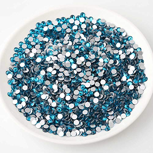 Image of Beadsland Flat Back Crystal Rhinestones, Indicolite, SS20, 2880pcs | Flatback Glass Gems, 4.6-4.8mm, for Nail Art Craft, Glue Fix