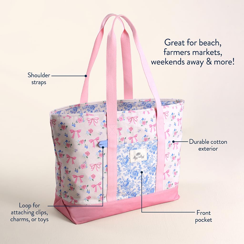 Itzy Ritzy Canvas Mom Tote (Ribbons & Bows) - Image 4