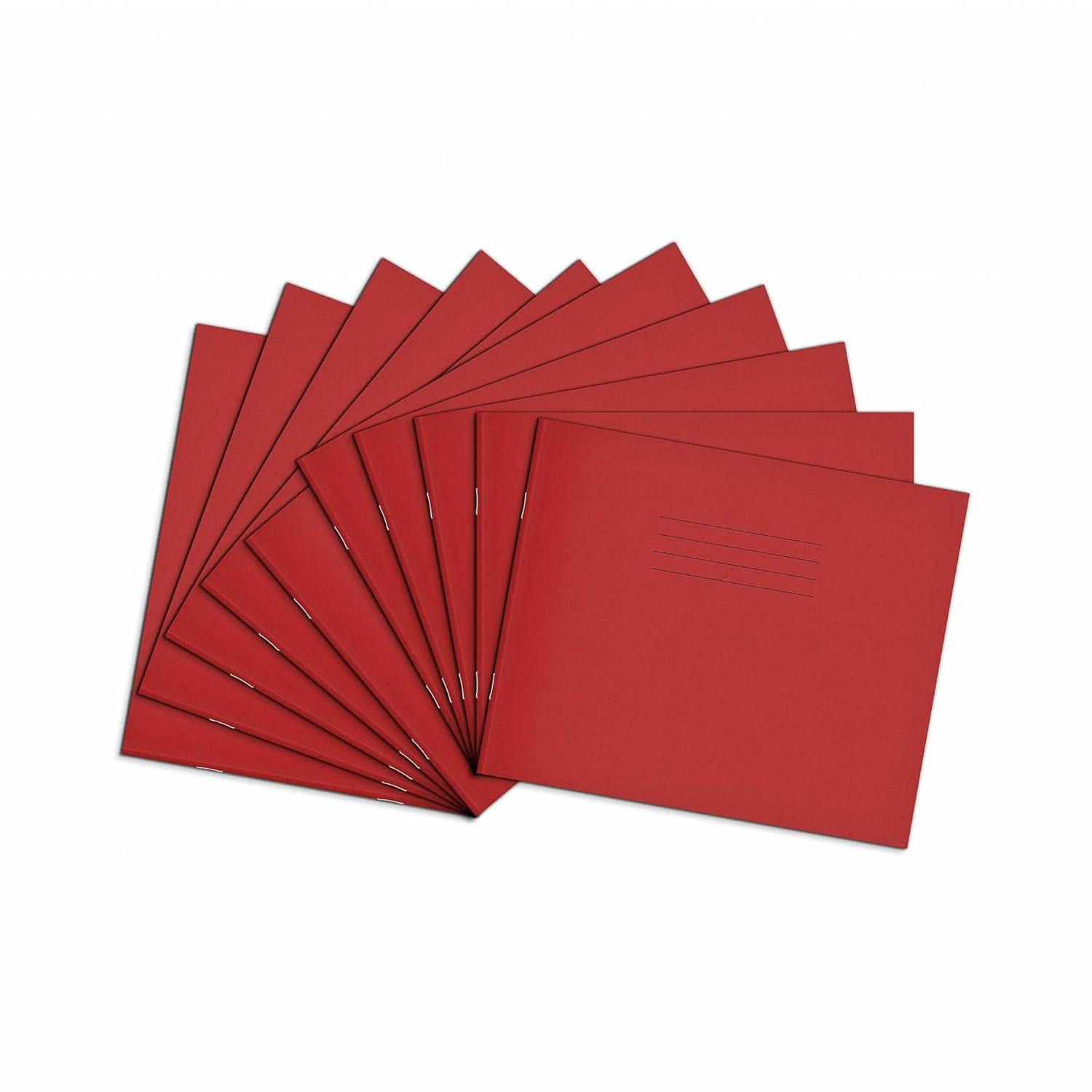 RHINO 165x200mm Learning to Write Ruled Notebook - Bright Red (Pack of 10)      Staple Bound