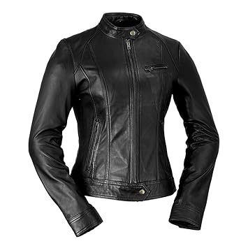 Whet Blu Women's Clean Moto Jacket (Black, Large)