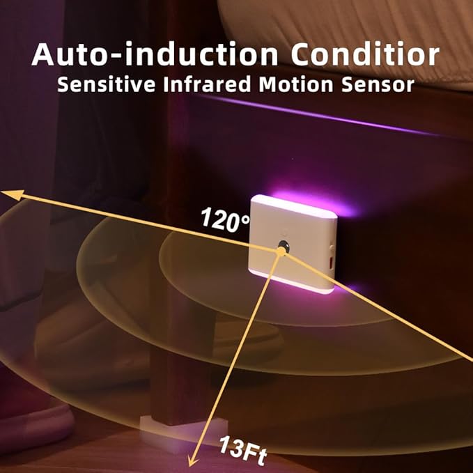 BLE BLE Rechargeable Led Night Light,4 Pack Dimmable Color Changing Stair Lights Indoor,Motion Sensor Light Indoor,RGB Nightlights for Hallway,Bedroom, Kids Room, Kitchen, Stairway,Bathroom,Toilet photo 5