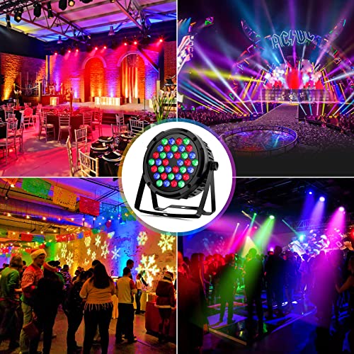 Led Par Lights For Party - 36W 2 Pack 36 Leds Rgb Stage Light With Dmx Remote Control Sound Activated Strobe Professional Portable Uplighting For Church Wedding Bar Dj Disco Club Music Event Lightshow #TOP4