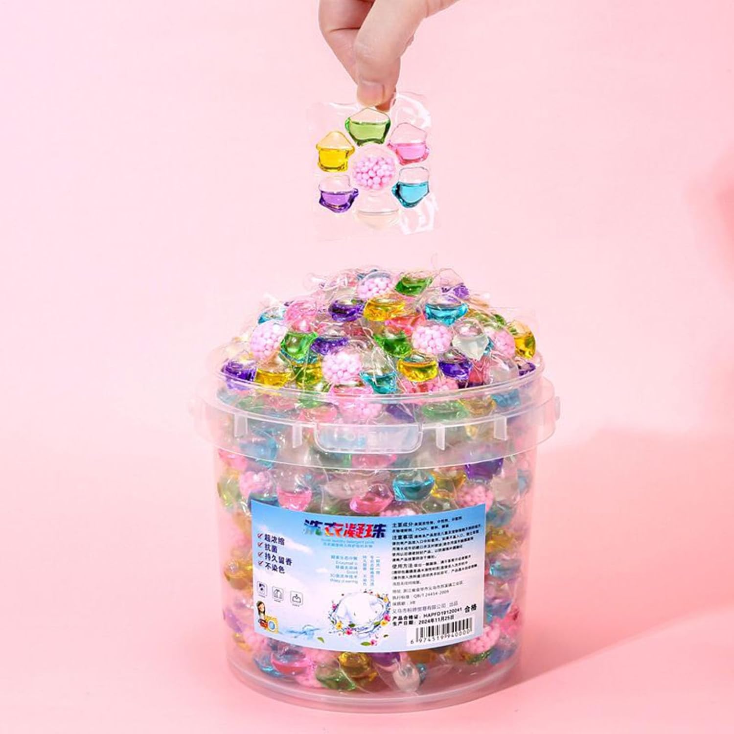 Laundry Detergent Pods - 100 Pieces Washing Pods Scented Soap For Clothes Fabric Bed Sheet Stain Odor Washer Home, Deep Cleaning Concentrated Pacs, Fresh Booster, High Efficiency Dissolve