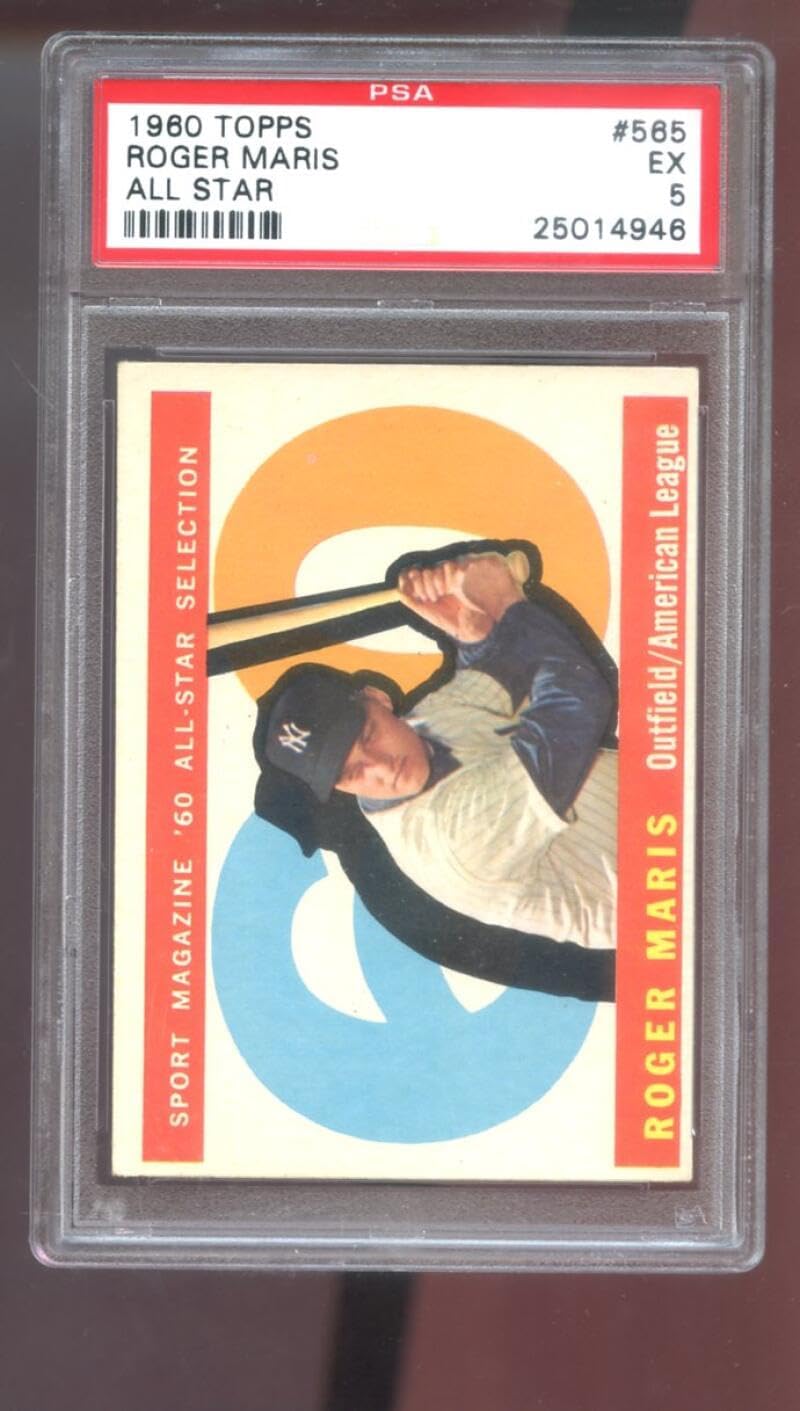 1960 Topps #565 Roger Maris All-Star PSA 5 Graded Baseball Card MLB Sport Magazine '60 Selection New York Yankees